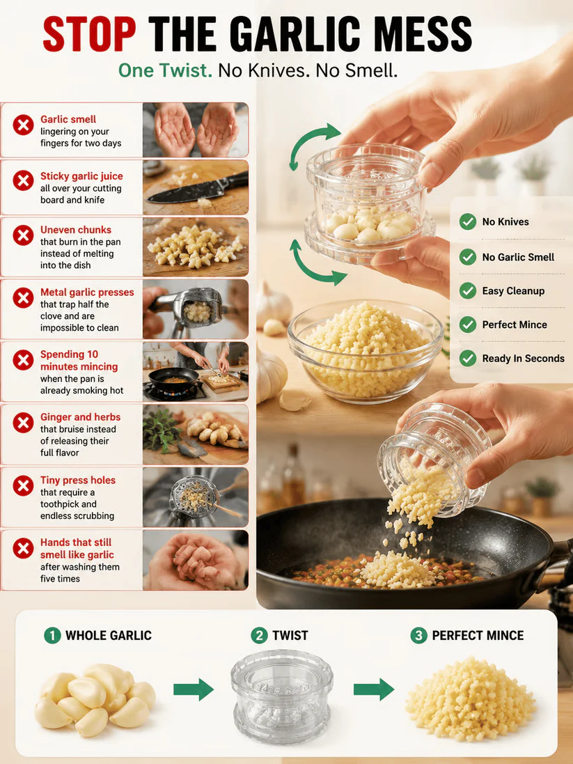 🎁Buy 1 Get 1 Free🔥Manual Garlic Twister & Masher