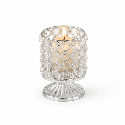 Modern European Silver Crystal Candlestick (Extra Small) Material