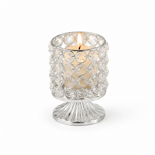 Modern European Silver Crystal Candlestick (Extra Small) Material