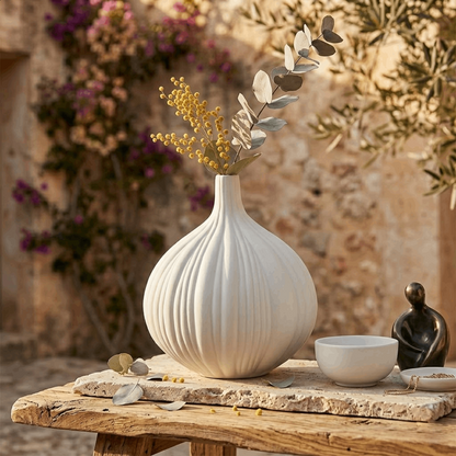 Modern Minimalist White Ceramic Ornament
