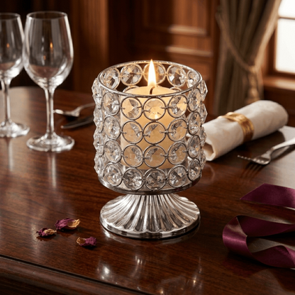 Modern European Silver Crystal Candlestick (Extra Small) Material