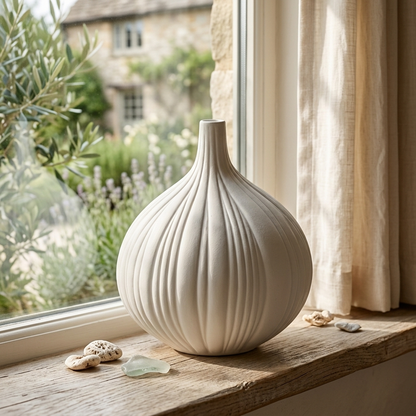 Modern Minimalist White Ceramic Ornament