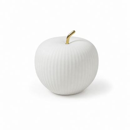 Modern Minimalist White Ceramic Apple Ornament